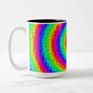 Rainbow Spiral Mosaic Tegel Tweekleurige Koffiemok