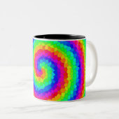 Rainbow Spiral Mosaic Tegel Tweekleurige Koffiemok (Voorkant rechts)