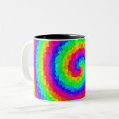 Rainbow Spiral Mosaic Tegel Tweekleurige Koffiemok (Voorkant links)