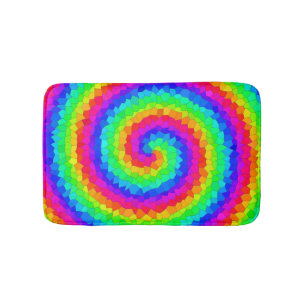 Rainbow Spiral Mosaic Tile Badmat