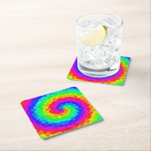 Rainbow Spiral Mosaic Tile Kartonnen Onderzetters