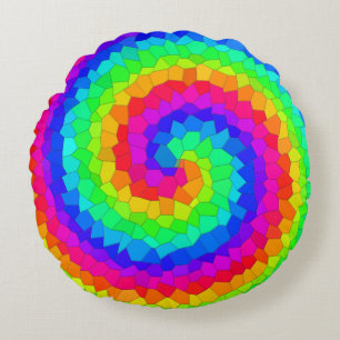 Rainbow Spiral Mosaic Tile Rond Kussen