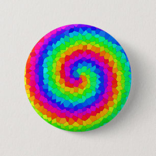 Rainbow Spiral Mosaic Tile Ronde Button 5,7 Cm
