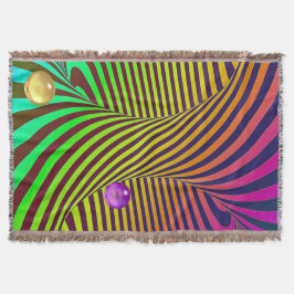 Rainbow Spiral Optical Illusion with Marbles Deken