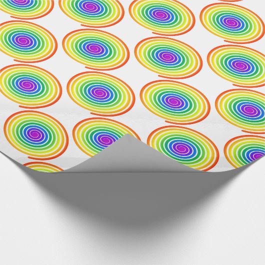 Rainbow Spiral Pattern Cadeaupapier (Hoek)