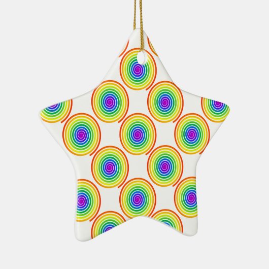 Rainbow Spiral Pattern Keramisch Ornament (Rechts)