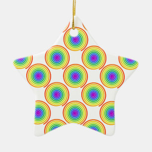 Rainbow Spiral Pattern Keramisch Ornament