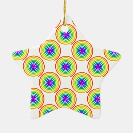 Rainbow Spiral Pattern Keramisch Ornament (Voorkant)