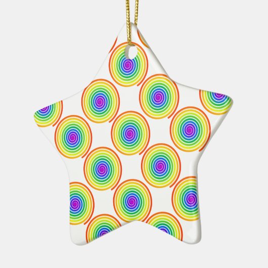 Rainbow Spiral Pattern Keramisch Ornament (Links)