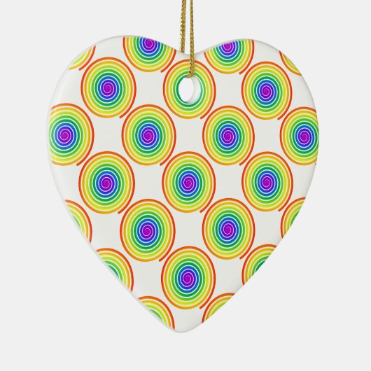 Rainbow Spiral Pattern Keramisch Ornament (Rechts)