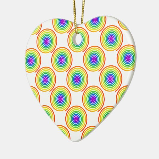 Rainbow Spiral Pattern Keramisch Ornament (Links)