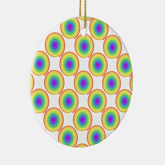 Rainbow Spiral Pattern Keramisch Ornament (Rechts)
