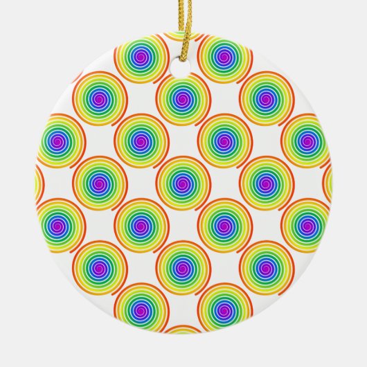 Rainbow Spiral Pattern Keramisch Ornament (Voorkant)