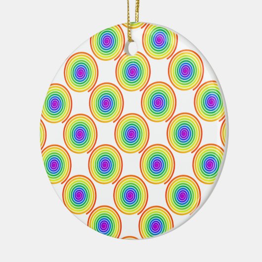 Rainbow Spiral Pattern Keramisch Ornament (Links)