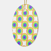 Rainbow Spiral Pattern Keramisch Ornament (Links)