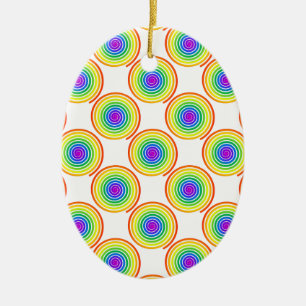 Rainbow Spiral Pattern Keramisch Ornament