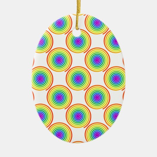 Rainbow Spiral Pattern Keramisch Ornament (Voorkant)