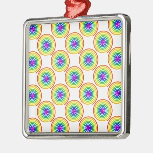 Rainbow Spiral Pattern Metalen Ornament (Links)