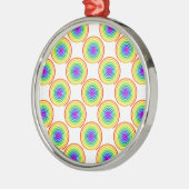 Rainbow Spiral Pattern Metalen Ornament (Links)