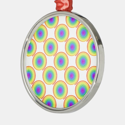 Rainbow Spiral Pattern Metalen Ornament (Links)