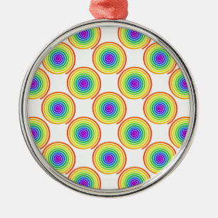 Rainbow Spiral Pattern Metalen Ornament