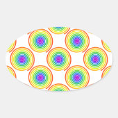Rainbow Spiral Pattern Ovale Sticker (Voorkant)