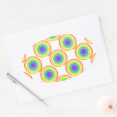 Rainbow Spiral Pattern Ovale Sticker (Envelop)