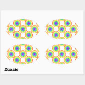 Rainbow Spiral Pattern Ovale Sticker (Vel)