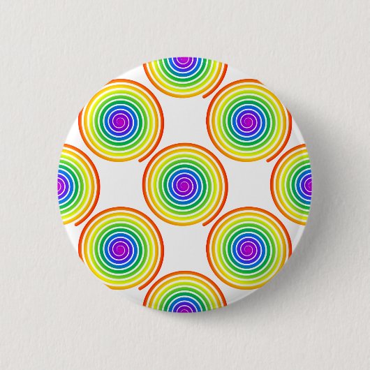 Rainbow Spiral Pattern Ronde Button 5,7 Cm (Voorkant)