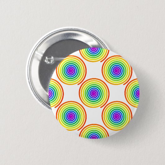 Rainbow Spiral Pattern Ronde Button 5,7 Cm (Voorkant /achterkant)