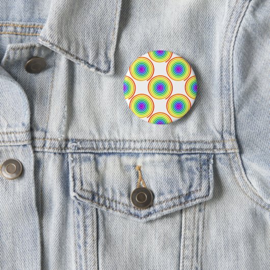 Rainbow Spiral Pattern Ronde Button 5,7 Cm (In situ)