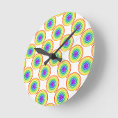 Rainbow Spiral Pattern Ronde Klok (Hoek)