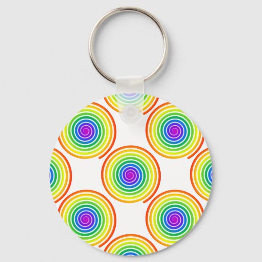 Rainbow Spiral Pattern Sleutelhanger (Voorkant)
