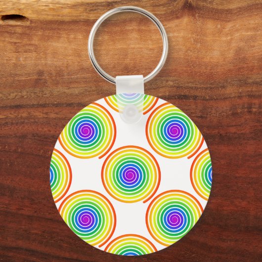 Rainbow Spiral Pattern Sleutelhanger (Voorkant)