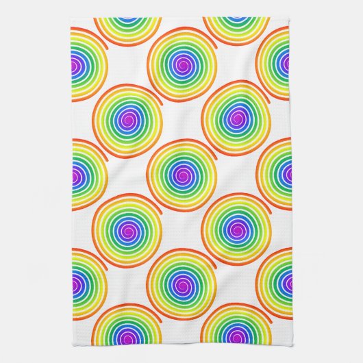 Rainbow Spiral Pattern Theedoek (Verticaal)