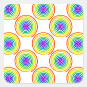 Rainbow Spiral Pattern Vierkante Sticker (Voorkant)