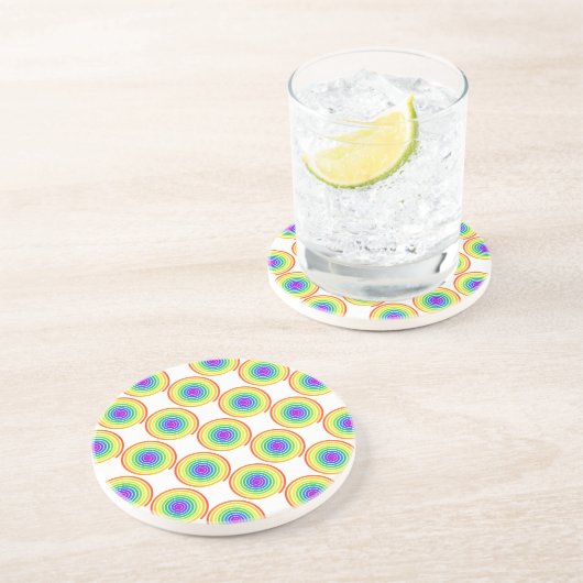 Rainbow Spiral Pattern Zandsteen Onderzetter (Zijkant)