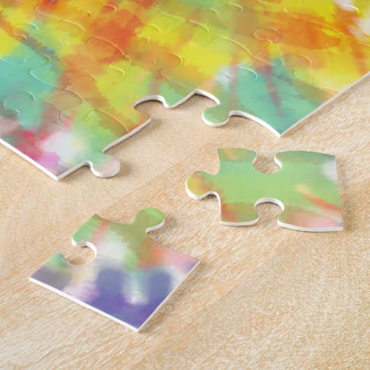 Rainbow Spiral Tie Dye 8x10 Legpuzzel (Zijkant)