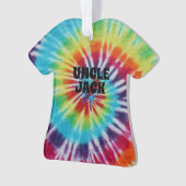Rainbow Spiral Tie Dye Cool Foto gepersonaliseerd Ornament (voorkant)