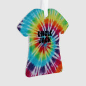 Rainbow Spiral Tie Dye Cool Foto gepersonaliseerd Ornament (voorkant)