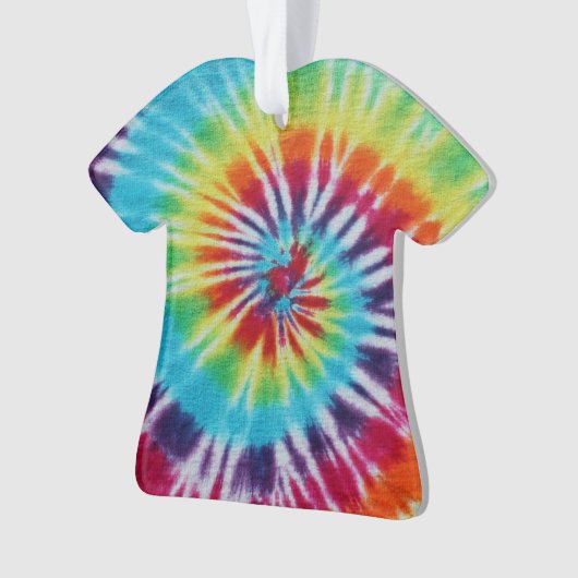 Rainbow Spiral Tie Dye Cool Foto Ornament (voorkant)