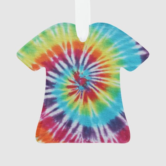 Rainbow Spiral Tie Dye Cool Foto Ornament (achterkant)