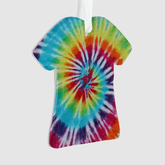 Rainbow Spiral Tie Dye Cool Foto Ornament (voorkant)