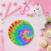 Rainbow Spiral Tie Dye Papieren Bordje (Feest)