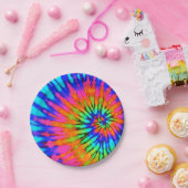 Rainbow Spiral Tie Dye Papieren Bordje (Feest)
