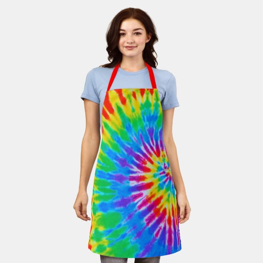 Rainbow Spiral Tie Dye Schort (Gedragen)