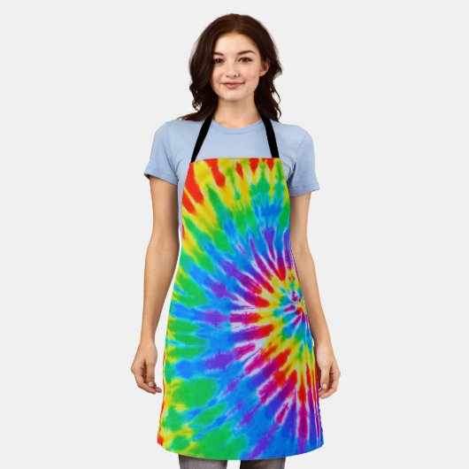 Rainbow Spiral Tie Dye Schort (Gedragen)