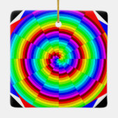 Rainbow Spiral van Kenneth Yoncich Keramisch Ornament (Achterkant)