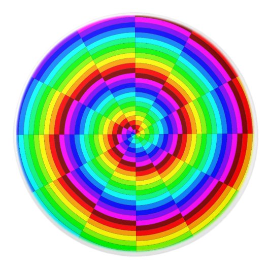 Rainbow Spiral van Kenneth Yoncich Keramische Knop (Voorkant)