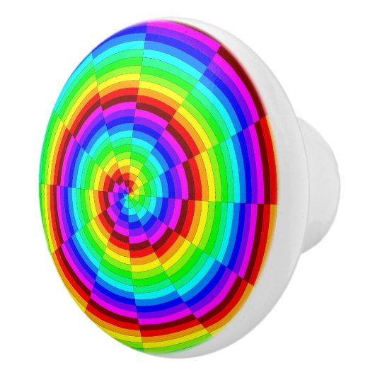 Rainbow Spiral van Kenneth Yoncich Keramische Knop (Rechts)